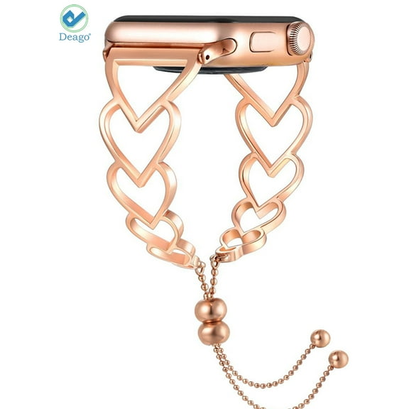 Deago Stylish Replacement Watch Band Wristband Strap Bracelet Jewelry For Apple Watch Series 7 6 5 4 3 2 1 38mm 40mm For Women Girls