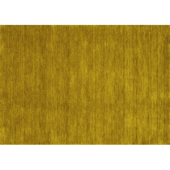 Ahgly Company Indoor Rectangle Abstract Yellow Contemporary Area Rugs, 7' x 9'