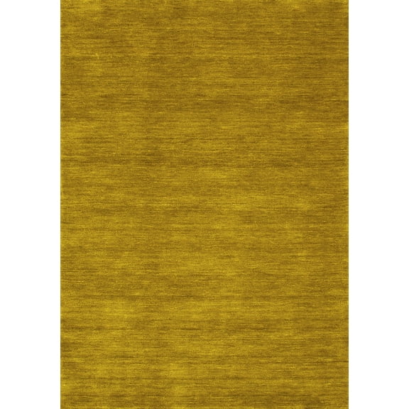 Ahgly Company Indoor Rectangle Abstract Yellow Contemporary Area Rugs, 4' x 6'