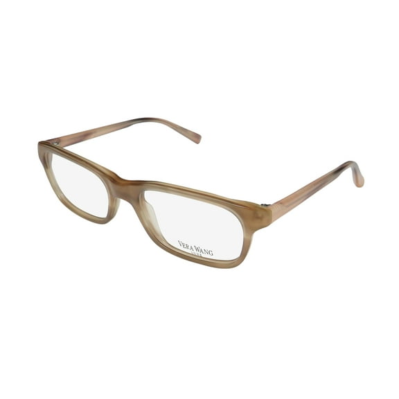 NEW VERA WANG LUXE TRISTINE WOMENS/LADIES RECTANGULAR FULL-RIM CAMEL ROSE FRAME DEMO LENSES 52-17-135 EYEGLASSES/EYEWEAR
