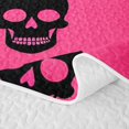 thumbnail image 5 of Homewish Spooky Skull Quilt Full,Happy Halloween Full Bedspread Sets,Hot Pink,3pcs, 5 of 7