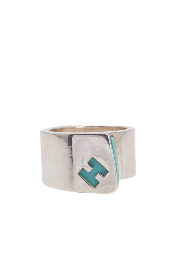 Pre-Owned Hermes Candy Ring #48 Silver Turquoise Blue SV925 Women's HERMES (Good)