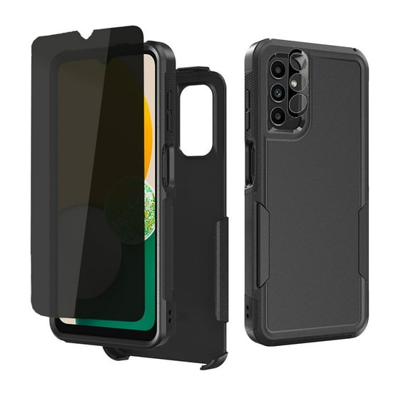 Xhy Samsung Galaxy A13 5G Case with Privacy Screen and Lens Protector Military Grade Full Body Double Layer Protection Shock Drop Resistant TPU Durable Detachable for Galaxy A13 5G Phone-Black