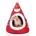 thumbnail image 1 of Camas de cueva de conejo de Navidad Casa de tienda de árbol de animales pequeños Triángulo cálido Nido de escondite Jaula de felpa de Navidad acogedora Accesorios de interior Conejo Conejillo de Indi JAMW Sencillez, 1 of 3