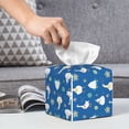 thumbnail image 6 of Zufioo Geese and leaves Tissue Box Cover, Tissue Box Cover Holder Square PU Leather for Bathroom Vanity, Countertops, Dressers, Night Stand, Parlors and Offices, 6 of 7