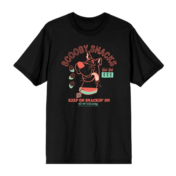 Scooby-Doo Keep On Snackin' Men's Black Crew Neck Short Sleeve Tee-Medium
