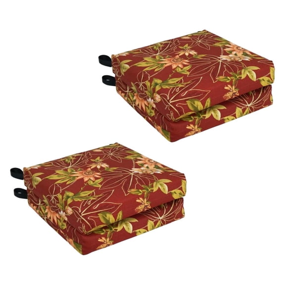 Blazing Needles 16-inch Square Outdoor Chair Cushions (Set of 4) - Passion Ruby