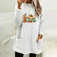thumbnail image 1 of Hauts pour Femmes, Blouse à Manches Longues, Col Rond, Ample, Imprimée, avec Poche, Chaude, en Liquidation, 1 of 4
