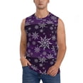 thumbnail image 1 of Fotbe Snowflake Gradient Purple Men's Camiseta sin Mangas Estampada para Hombres, Playera Casual para Gimnasio, Entrenamiento, Playa-Medium, 1 of 7
