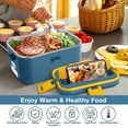 thumbnail image 6 of Livhil Electric Lunch Box Food Heater, Portable Food Warmer, Hot Lunch Warmer Heated Lunch Box for Adults, 60W 1.8L 12V-24V 110V Stainless Steel Container Portable Food Heater (Black+Yellow), 6 of 7