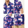 thumbnail image 6 of Lars Amadeus Men's Printed Button Down Short Sleeves Hawaiian Color Block Shirts, 6 of 6