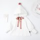 thumbnail image 3 of Sudadera con capucha para niña con pompón y manga abullonada con lazo de seda, 3 of 8