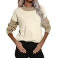 thumbnail image 1 of Suéter De Punto Para Mujer, Informal, Holgado, De Manga Larga, Para Mujer, Con Cuello Redondo, Color Block, Cómodo Para Uso Diario ANGGREK  Otros, 1 of 6