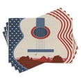 thumbnail image 1 of Ambesonne American Place Mats Set of 4, Country Music Guitar, Standard Size, Cream Red Blue, 1 of 6