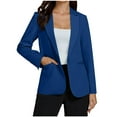 thumbnail image 3 of Bxsruta Jacket for Women, Women's Tailored Button Front Blazer Jacket, Long Sleeve Office Wear Suit Coat with Dual Pockets, 3 of 7
