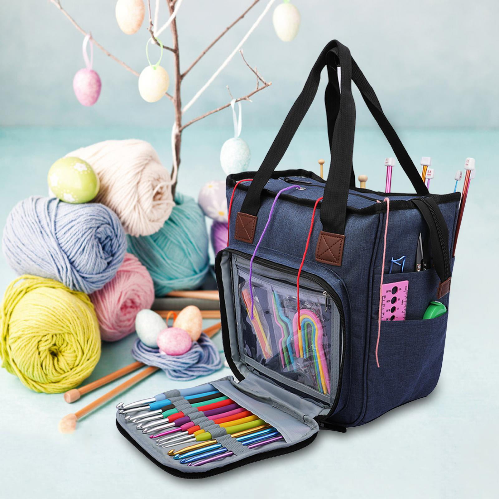 Tote Yarn Storage Bag Knitting Needle Bag Wool Yarn Crochet Bag Weaving Tool& 