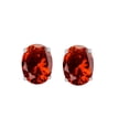 thumbnail image 1 of Mauli Jewels Ear Rings for Women 1.1 Carat 6x4 Oval Shape Garnet Earrings Carat 14k White Gold 4-prong, 1 of 5