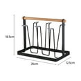 thumbnail image 5 of sunsanly Cup Holder Drying Rack Stand Metal Drainer Organizer with Wood Handle for Mugs Glasses Bottles Non-Slip 6 Cup Holder for Home Office Cafe Bar, 5 of 7