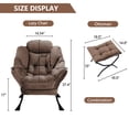 thumbnail image 6 of Aukfa Accent Chair with Ottoman,Lazy Lounge Chair with Arm,Side Pocket for Living Room, Brown, 6 of 8