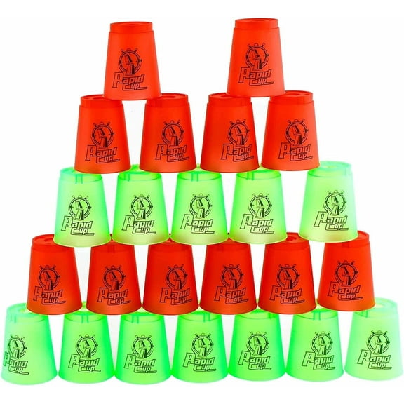 Quick Stack Cups Stacking Cup Classic Speed Training Game Family Toys for Boys Girls Kids DEWEL Red Green Plastic