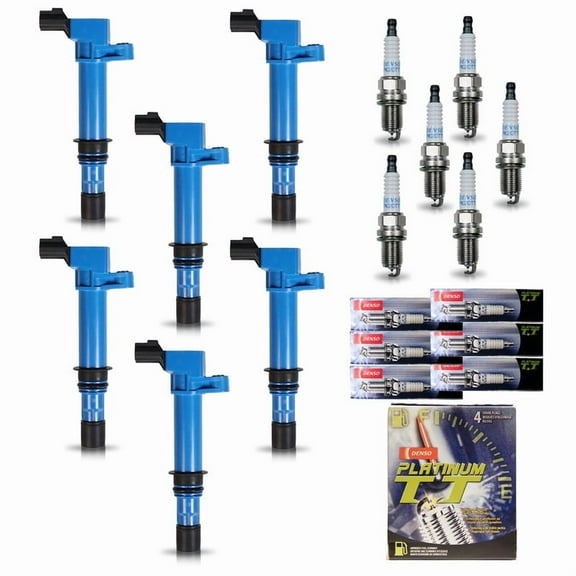 ISA Pack 6 Ignition Coil Spark Plug For Dodge Jeep Mitsubishi Liberty Ram Durango Dakota Grand Cherokee Raider Commander Nitro 2002 2003 2004 2005 2006 2007 2008 3.7 V6 Replacement for UF270 4504