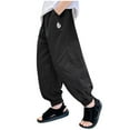thumbnail image 1 of Odeerbi 5-15 Años Para Niños Pantalones de Chándal de Seda de Hielo Entrenamiento de Verano Deportes Pantalones Joggadores Joggadores Sueltos, 1 of 6
