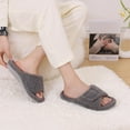 thumbnail image 3 of Litfun Women's Fuzzy Orthopedic Slippers with Arch Support Open Toe House Shoes for Plantar Fasciitis, Grey, 3 of 8