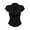 j54-Black, variant on LIIPEE Womens Halloween Gothic Dark Elegant Short Sleeve Keyhole Band Collar Bodycon Blouse,S-L