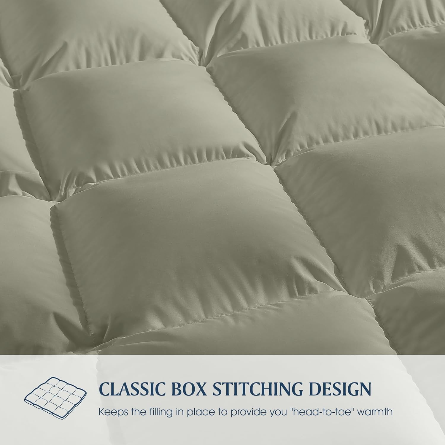 Blue Ridge Home Fashions Down Alternative Quilt Comforter for All Season, Full/Queen, Sage
