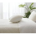 thumbnail image 6 of Chezmoi Collection Bethany 3-Piece White Queen Size Blanket Set Quilted Floral Sherpa Reversible Washed Microfiber Coverlet Bedspread Set, 6 of 8