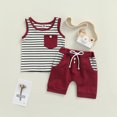 thumbnail image 4 of Fortune 0-3Y Baby Boys Sleeveless Striped Vest with Drawstring Shorts Set, 4 of 8