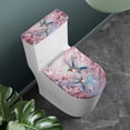 thumbnail image 2 of SEANATIVE Hummingbird Toilet Lid Cover and Toilet Tank Covers Cherry Blossom Toilet Seat Lid Cover Set of 2 Easy to Install Tank Protector Cover Fits Most Toilet Tanks & Lids, 2 of 7