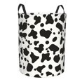 thumbnail image 2 of Circular Hamper Single Layer Laundry Basket Storage Basket Waterproof Single Layer Fabric With Handle Pe Support Strip Simple Cow Print Pattern, Vector Art Style_3 Small, 2 of 8