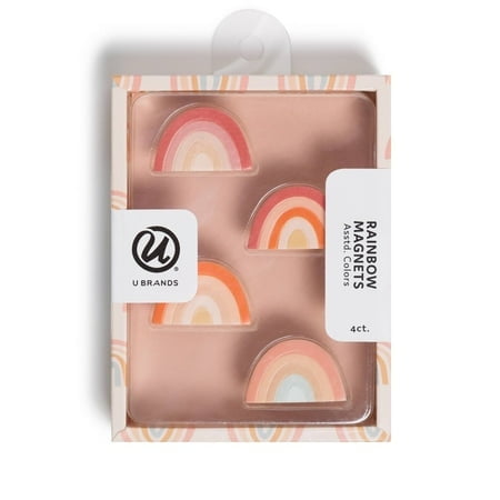 ( Pack of 6 ) U Brands 4ct Rainbow Magnets - Warm Neutrals