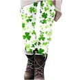 thumbnail image 5 of lcziwo Women's St Patrick's Day Leggings Novelty Shamrock Print High Waist Yoga Pants Slim Fit Stretchy Workout Tights Holiday Bottom Trousers Multicolor M, Lightning Sales Today, 5 of 7