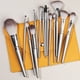 thumbnail image 1 of Nvzi Juego de 10 brochas de maquillaje, para base, polvos, correctores, sombras de ojos, rubor, brochas de maquillaje plateadas con bolsa de almacenamiento naranja, 1 of 4
