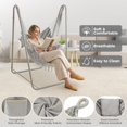 thumbnail image 4 of Chaise Hamac en Forme de U avec Support, Chaise Suspendue en Acier Robuste avec Support pour Usage Intérieur et Extérieur, Soutien Solide et Base Stable, Capacité de 220 Lb, Assemblage Facile - Gris, 4 of 6