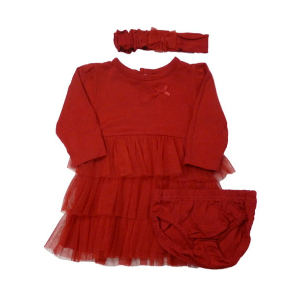 Carter's Carters Infant Girls Red Ruffles Party Dress Christmas Outfit with Headband Walmart