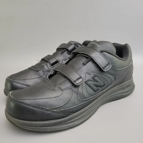 Mens New Balance 577 Walking Shoes Sz 10.5 D Black Leather MW577VK