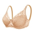 thumbnail image 3 of Lovzfmll Bras for Women, Plus Size Everyday Push-Up Underwire Bra, Standard Straps Push-Up Pull-On Stretchable Back Double Hook Lace Bra, 3 of 3