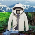 thumbnail image 2 of Dpytoraw Male Solid Color Sports Outdoor Hooded Jacket Casual Coat, 2 of 5