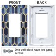 thumbnail image 3 of Yayeee Rocker Switch Wall Plate 3-Gang 6.5"x4.6" Home Decorative Outlet Cover, Blue Hexagon Pattern, 3 of 6