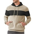 thumbnail image 7 of sususu Large Men Pullover Hoodie Hooded Sweatshirt Up Casual Warm Jacket With Pockets For Outdoor Athletic Wear,Beige,M, 7 of 7