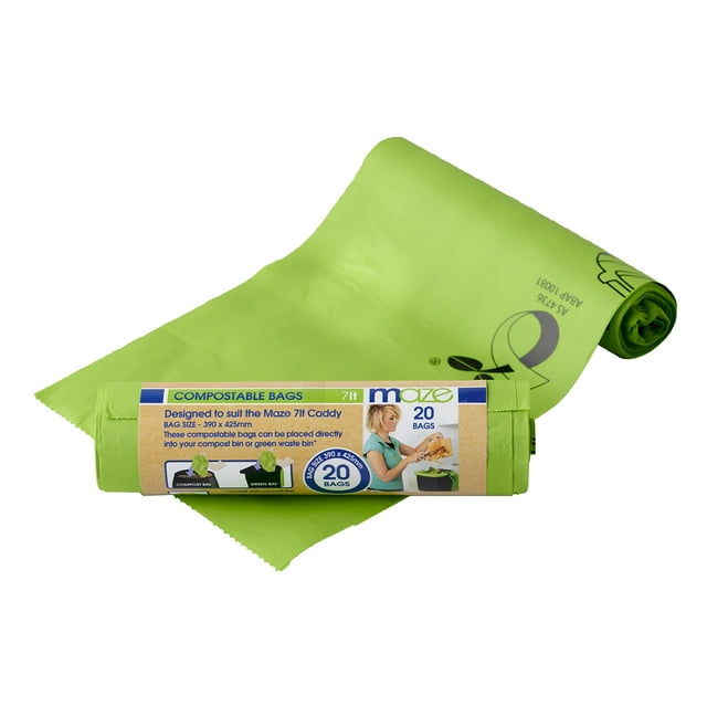 Bolsas para Desechos RSI MAZE Compostables de Maíz de 7 Litros 400 unidades