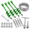 Green, variant on 4 18" Fully Welded Ground Anchors Shed Kit With 1/8" Galvanized Cable & Turnbuckles Carabiners Heavy Duty Earth For Sheds Trees T