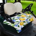 thumbnail image 2 of Golf Cart Seat Covers for 2 Seater,Yellow Lemon Microfiber Cart Seat Towel Blanket,Blue Flower Botanical Blossom Motif Spring Absorbent NonSlip Bench Seats Protector for Golf Course 51"x31", 2 of 9