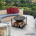 thumbnail image 4 of SereneLife  2-in-1 Steel BBQ Grill 26" Portable Outdoor Wood Burning Fire Pit, 4 of 7