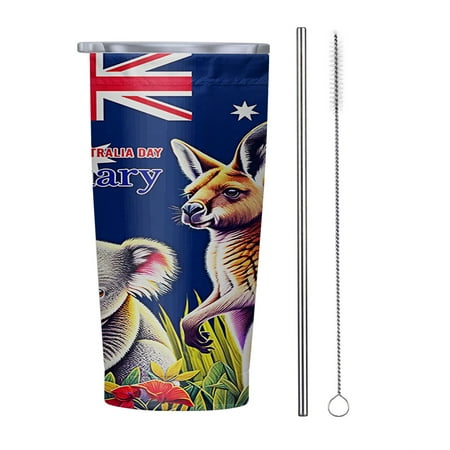 

Koala Kangaroo Austalia Happy Austalia Day 26th January 20oz Tumbler Insulated Stainless Steel Water Bottle Portable Travel Coffee Tea Mug Cup