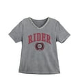 thumbnail image 5 of Women's Gameday Couture Gray Rider Broncs Iconic Edge Rhinestone V-Neck T-Shirt, 5 of 7