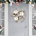 thumbnail image 4 of Lyacmy 18inch Flocked Christmas Wreath for Front Door, Artificial Silk Flower Wreaths for Indoor Outdoor, 4 of 8